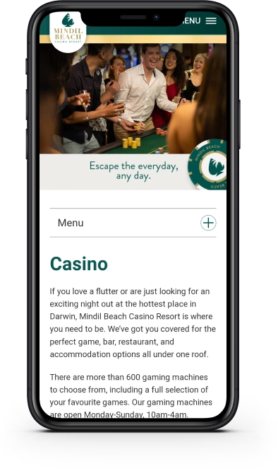 Mindil Beach Online Casino app interface on mobile